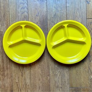 Vintage Melmac Plates DALLAS WARE Divided 3-Section 11” Bright Yellow